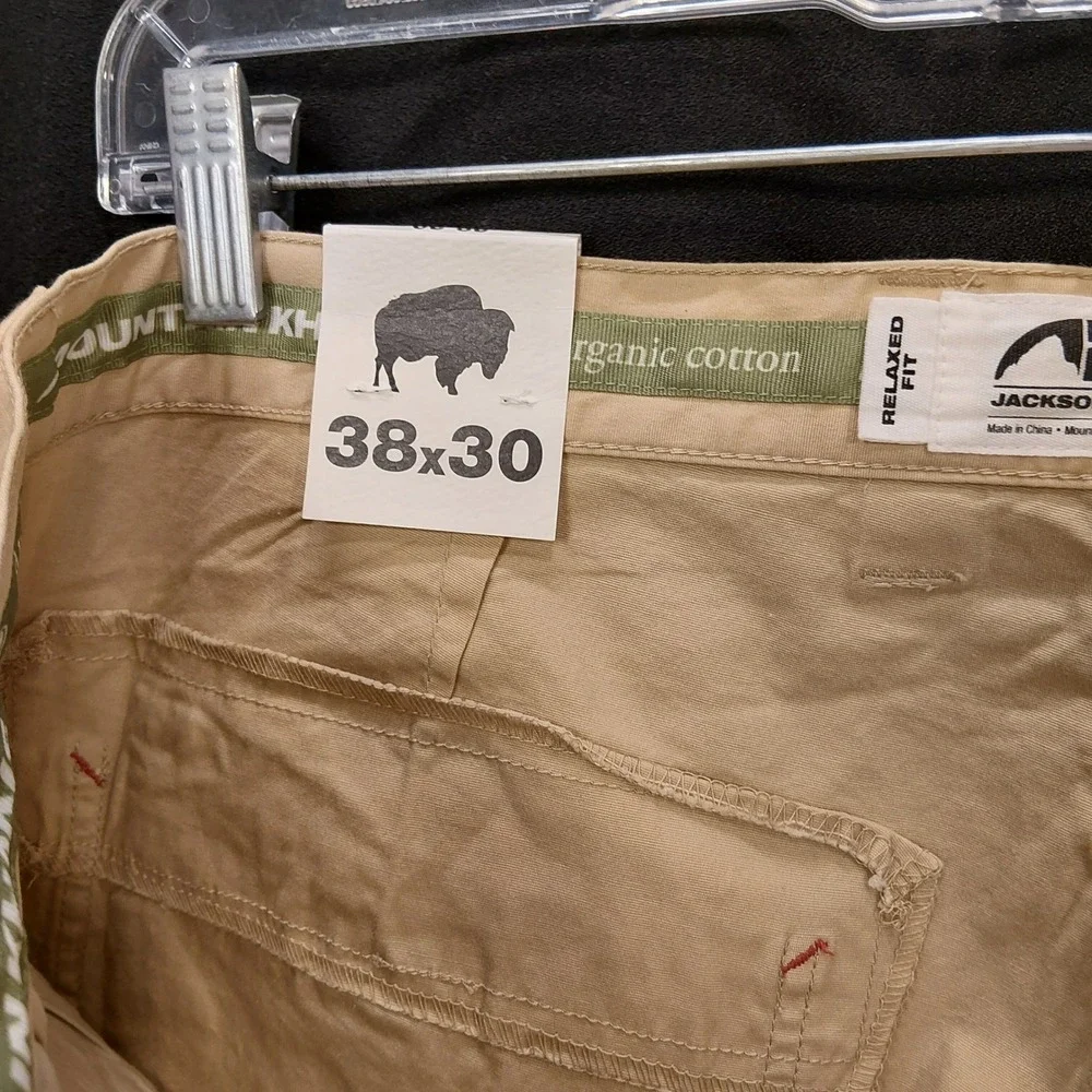 Mountain Khakis All Mountain Pant Relaxed Fit Tan Organic Cotton 38x30 Mens